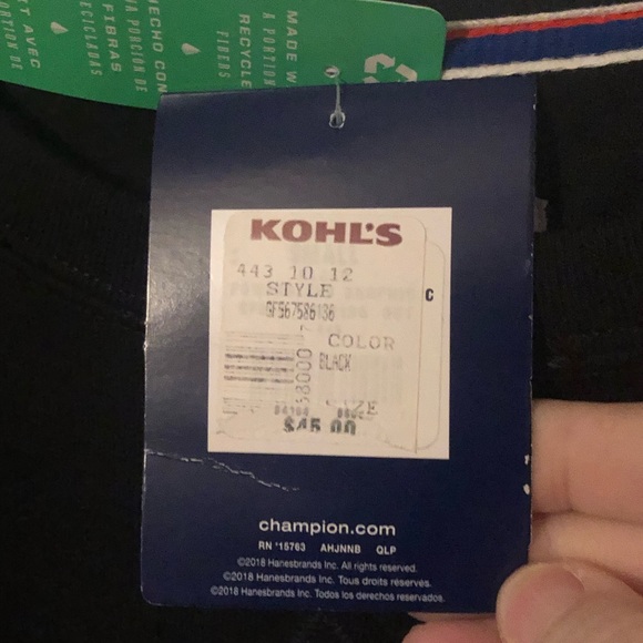 Champion unique foil metallic Logo sweatshirt black unisex Sz Small NWT - Picture 8 of 9